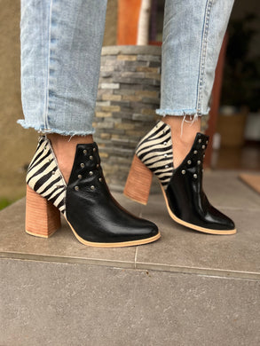 Botín Maca design blanco negro