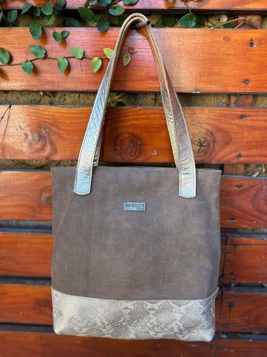 Cartera Alma taupe/dorada
