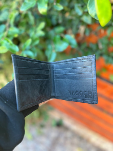 Billetera rústica negra