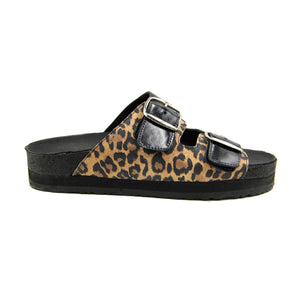 Sandalia Vinka negra/ animal print