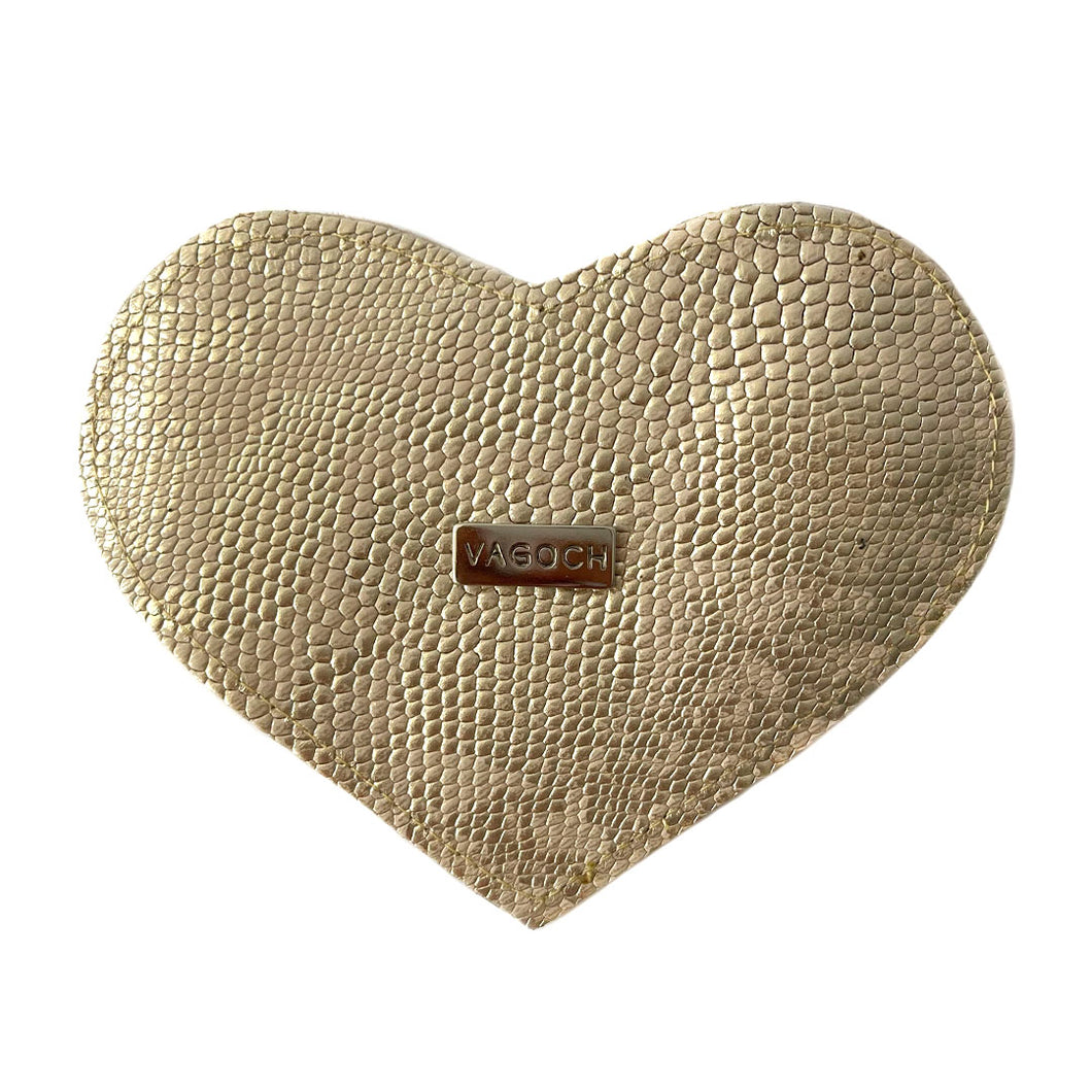 Monedero corazón dorado